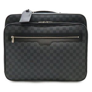 Louis Vuitton Damier Graphite Pilot Case Travel Bag Trolley Black Gray